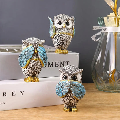 Charming Trio of Wise Owl Figurines Brooklyn & Birch