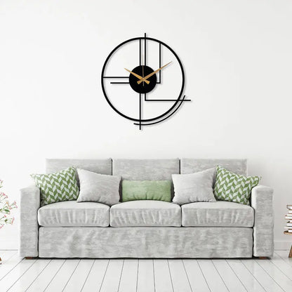 Black Large Minimalist Wall Clock Bross Home