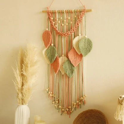 Chic Handcrafted Bohemian Leaf Macrame Wall Art Brooklyn & Birch