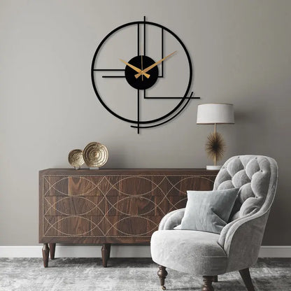 Black Large Minimalist Wall Clock Bross Home