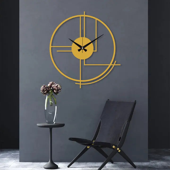 Black Large Minimalist Wall Clock Bross Home