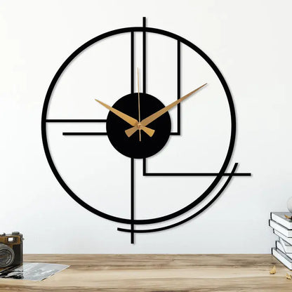 Black Large Minimalist Wall Clock Bross Home