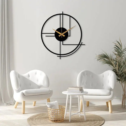 Black Large Minimalist Wall Clock Bross Home